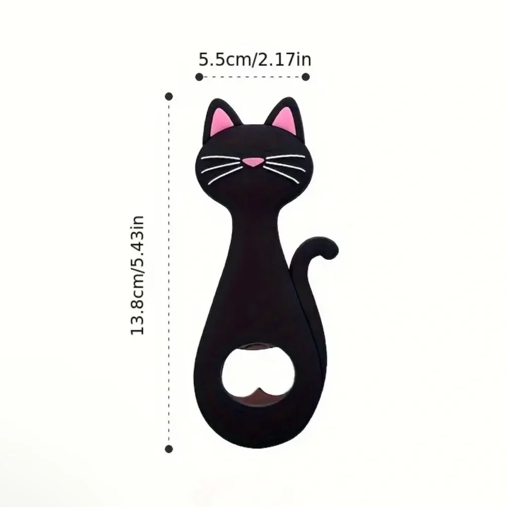 Black Cat Magnetic Bottle Opener NWT